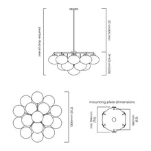 Load image into Gallery viewer, Cloudesley Chandelier - line drawing.