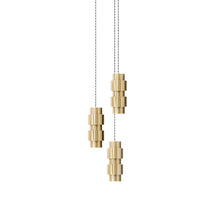 Load image into Gallery viewer, Cluster LED Pendant Light in Round/Satin Brass (3-Light).
