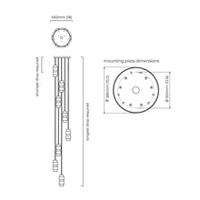 Load image into Gallery viewer, Cluster LED Pendant Light - line drawing.