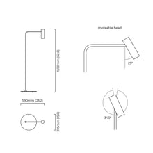 Load image into Gallery viewer, Heron LED Floor Lamp - line drawing.