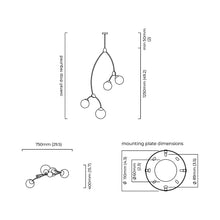Load image into Gallery viewer, Ivy Vertical Pendant Light - line drawing.
