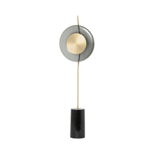 Load image into Gallery viewer, Pendulum LED Floor Lamp in Satin Brass.