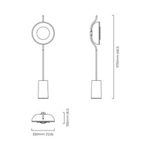 Load image into Gallery viewer, Pendulum LED Floor Lamp - line drawing.