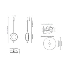Load image into Gallery viewer, Pendulum LED Pendant Light - line drawing.