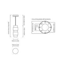 Load image into Gallery viewer, Ring LED Pendant Light - line drawing.