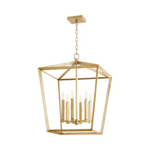 Load image into Gallery viewer, Hyperion Chandelier in 6-Light/Aged Silver Leaf.
