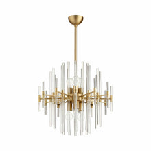 Load image into Gallery viewer, Quebec Pendant Light in 24.75-Inch/Aged Brass.