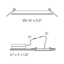 Load image into Gallery viewer, Excel DW LED Recessed Panel Light - line drawing.