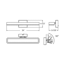 Load image into Gallery viewer, Aria LED Vanity Bath Light - line drawing.