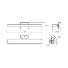 Load image into Gallery viewer, Aria LED Vanity Bath Light - line drawing.