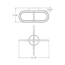Load image into Gallery viewer, Arlo LED Flush Mount Ceiling Light - line drawing.