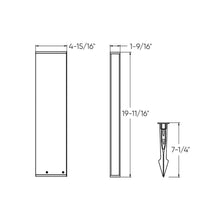 Load image into Gallery viewer, Column LED Bollard Light - line drawing.
