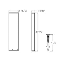 Load image into Gallery viewer, Column LED Bollard Light - line drawing.