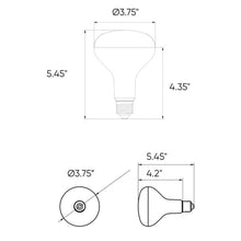 Load image into Gallery viewer, DALS Connect Smart BR30 RGB+CCT LED Light Bulb - line drawing.