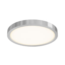 Load image into Gallery viewer, Delta Round Indoor/Outdoor LED Flush Mount Ceiling Light in Satin Nickel (Large).