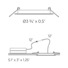 Load image into Gallery viewer, Excel CCT LED Recessed Panel Light - line drawing.