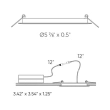 Load image into Gallery viewer, Excel CCT LED Recessed Panel Light - line drawing.