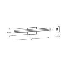Load image into Gallery viewer, Lyra LED Bath Vanity Light - line drawing.