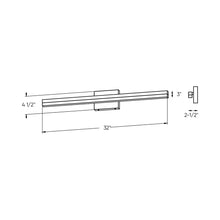 Load image into Gallery viewer, Lyra LED Bath Vanity Light - line drawing.