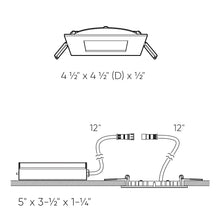 Load image into Gallery viewer, Mystique Square LED Recessed Panel Light - line drawing.