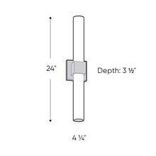 Load image into Gallery viewer, Nobel Two LED Vanity Light - line drawing.