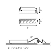 Load image into Gallery viewer, Pinpoint LED Recessed Down Light - line drawing.