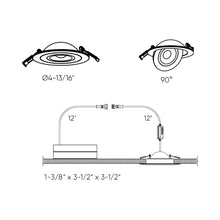Load image into Gallery viewer, Pivot LED Gimble Recessed Light - line drawing.