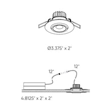 Load image into Gallery viewer, Scope LED Gimble Recessed Light - line drawing.