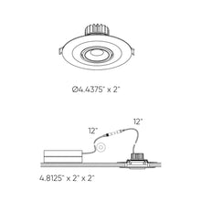 Load image into Gallery viewer, Scope LED Gimble Recessed Light - line drawing.