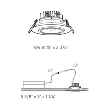Load image into Gallery viewer, Scope LED Gimble Recessed Light - line drawing.