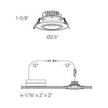 Load image into Gallery viewer, Scope LED Gimble Recessed Light - line drawing.