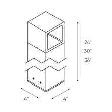 Load image into Gallery viewer, Stature LED Bollard Path Light - line drawing.