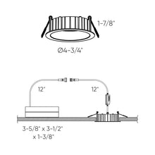 Load image into Gallery viewer, Notch LED Regressed Panel Light - line drawing.
