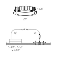 Load image into Gallery viewer, Notch LED Regressed Panel Light - line drawing.