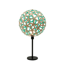 Load image into Gallery viewer, Coral Table Lamp in Bamboo/Aqua.