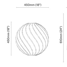Load image into Gallery viewer, Ebb LED Bounce Pendant Light - line drawing.