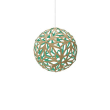 Load image into Gallery viewer, Floral Pendant Light in Bamboo/Aqua (Small).