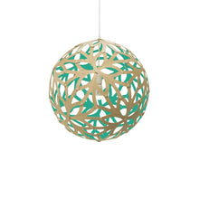 Load image into Gallery viewer, Floral Pendant Light in Bamboo/Aqua (Large).