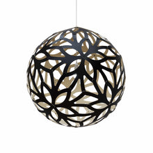 Load image into Gallery viewer, Floral XL Pendant Light in Black/Bamboo (Medium).
