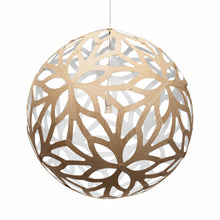 Load image into Gallery viewer, Floral XL Pendant Light in Bamboo/White (Large).