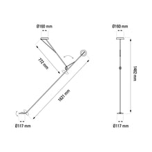 Load image into Gallery viewer, Aaro LED Pendant Light - line drawing.