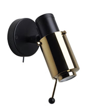Load image into Gallery viewer, Biny Spot LED Wall Light in Gold/Black (Switch On The Base).