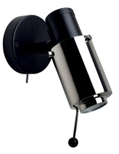 Load image into Gallery viewer, Biny Spot LED Wall Light in Nickel/Black (Switch On The Base).