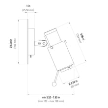 Load image into Gallery viewer, Biny Spot LED Wall Light - line drawing.