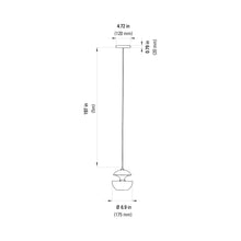 Load image into Gallery viewer, Here Comes the Sun LED Pendant Light - line drawing.