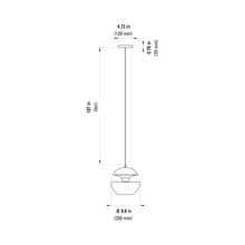 Load image into Gallery viewer, Here Comes the Sun LED Pendant Light - line drawing.