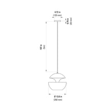 Load image into Gallery viewer, Here Comes the Sun LED Pendant Light - line drawing.