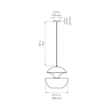Load image into Gallery viewer, Here Comes the Sun LED Pendant Light - line drawing.
