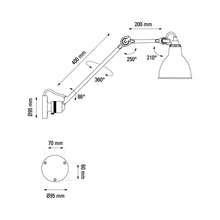 Load image into Gallery viewer, Lampe Gras N°304L40 LED Ceiling / Wall Light - line drawing.