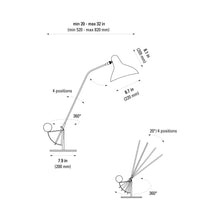 Load image into Gallery viewer, Mantis BS3 LED Desk Lamp - line drawing.